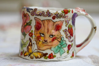 Shy Kitty & Three Heart Faces 12 oz Mug