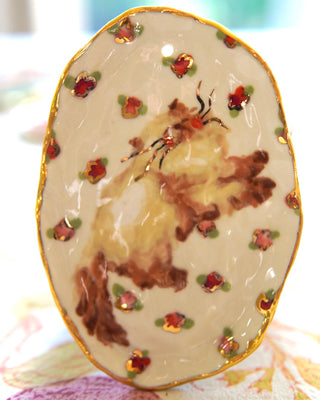 “Sleeping Kitty” Porcelain Wall Hanging