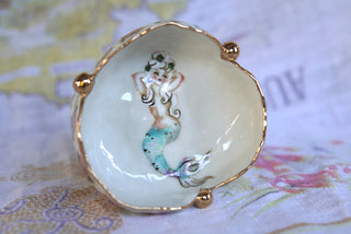 "Mermaid & Pink Rosettes" Treasure Bowl