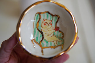 “Kitty and Red Mug” Ring Dish