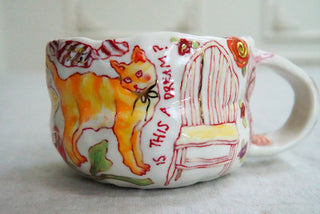 Orange Kitty & Yellow Chair 12 oz Mug