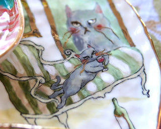 “Reginald with Merlot” Large Porcelain Painting