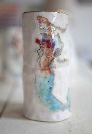 "Siren with Blue Tail" 6" Vessel