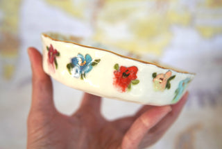 "Sleeping Moon Kitty" Treasure Bowl