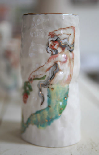 "Siren with Long Stem Rose" 7" Vessel