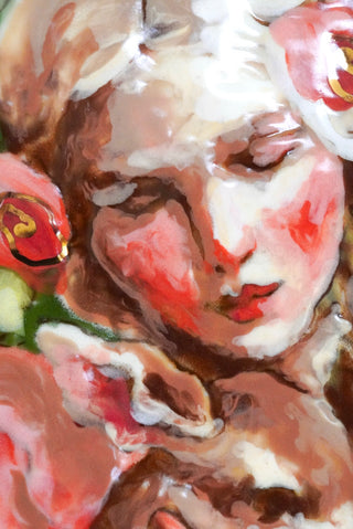 "Her Fawn" Porcelain Wall Painting 8" x 5.4"