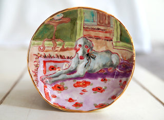 “Hound on Sitting Room Floor” 4.75" Treasure Dish