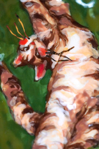 "Stretchy Kitty" Porcelain Wall Painting 6.6" x 5"