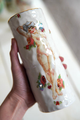 "Nymph with Floating Flowers" 7.5" Vessel