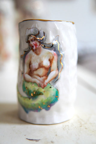 "Siren with Hands Together" 4.5" Vessel