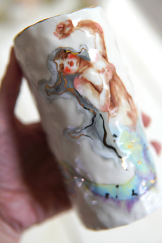 "Siren with Hand on Heart" 5.7" Vessel