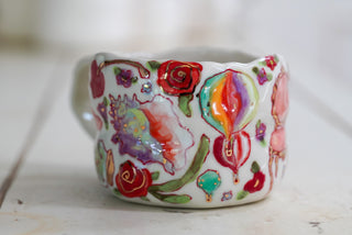 Girl in Striped Dress Mug 8 oz
