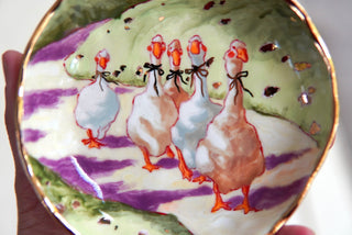 “Five Geese in the Afternoon” 5" Treasure Dish