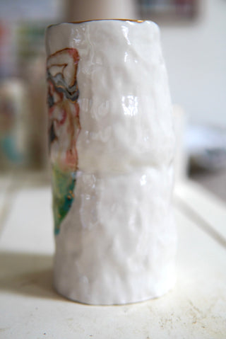 "Siren with Long Stem Rose" 7" Vessel