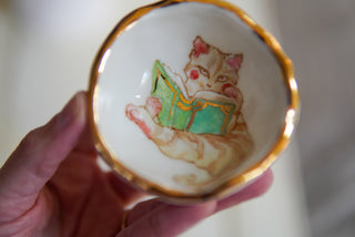 “Kitty and Her Book” Ring Dish