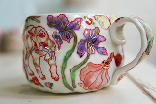 "Kitty with Fish" 14 oz Mug