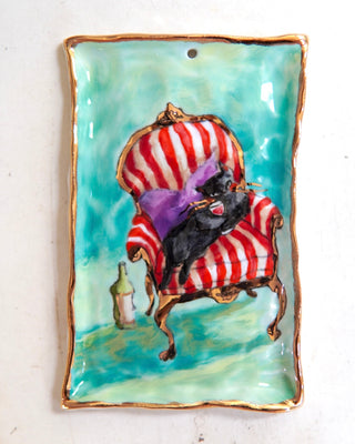 “Florio with Pinot Noir” Porcelain Painting