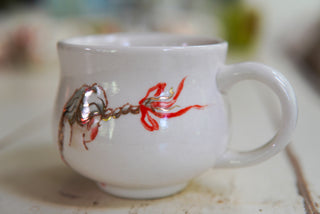 "Two Red Ribbons" Stoneware Mug