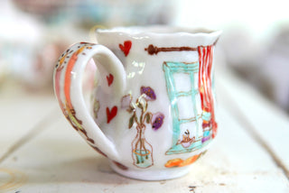 "Books & Pancakes" Porcelain Mug