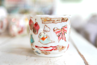 "Orange Cat, Turquoise Chair" Porcelain Mug