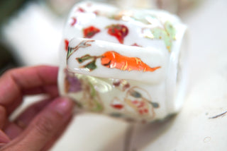 "Orange Cat, Turquoise Chair" Porcelain Mug