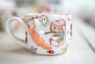 "Pink Espresso Machine" Porcelain Mug