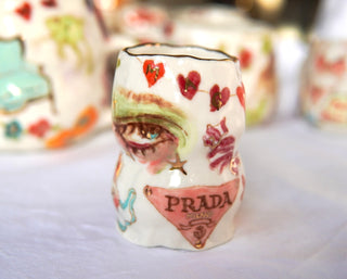 "Striped Kitty & Swedish Fish" 5 oz Vessel