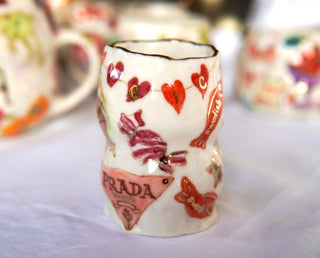 "Striped Kitty & Swedish Fish" 5 oz Vessel