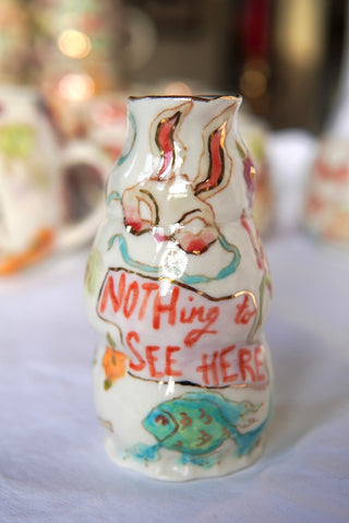 "Kitty & Her Green Fish" 7 oz Vase