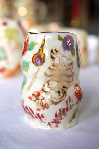 "Striped Kitty & Cupcake" 6 oz Vessel