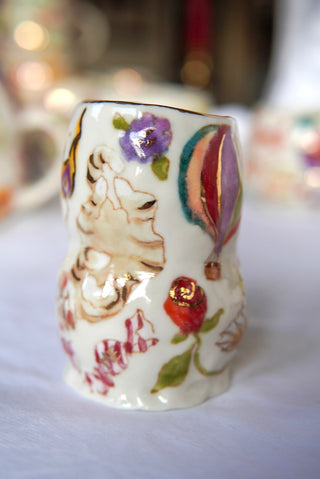 "Striped Kitty & Cupcake" 6 oz Vessel