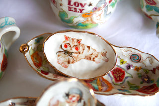 "Striped Kitty" 3.8 in Trinket Dish