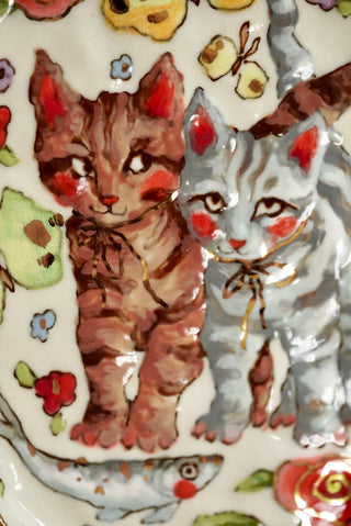 "Sisters" Porcelain Wall Painting 7.4"