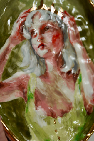 "And She Rises" Porcelain Wall Painting 8"