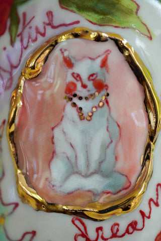 "Mermaid, Kitty, Mandarin" Vase 4.7" Tall