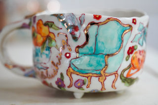 Ship & Carrot with Pinot Footed Mug 14 oz