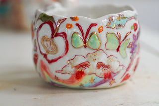 Orange Kitty, Pink Cake Mug 9 oz