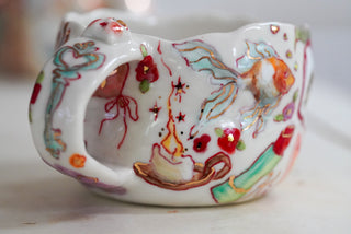 Orange Kitty, Pink Cake Mug 9 oz