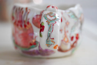 Orange Kitty, Pink Cake Mug 9 oz