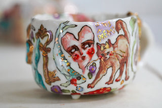 Venus & Two Cherries Footed Mug 13 oz