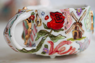 Venus & Two Cherries Footed Mug 13 oz
