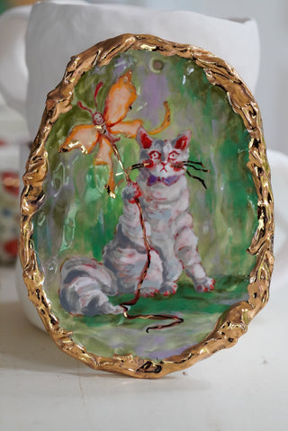 "My New Butterfly" Porcelain Painting 6.2" x 4.5"