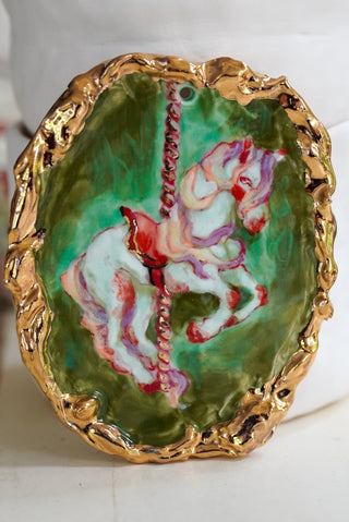 "Carousel Horse" Porcelain Painting 4.6" x 3.9"