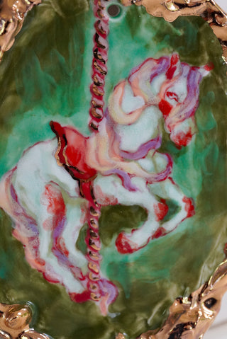 "Carousel Horse" Porcelain Painting 4.6" x 3.9"