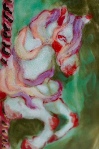 "Carousel Horse" Porcelain Painting 4.6" x 3.9"