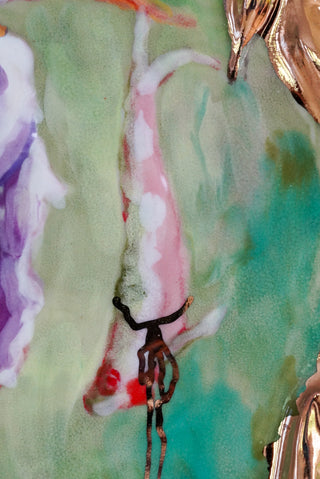 "Crane" Porcelain Painting 4.7" x 4"