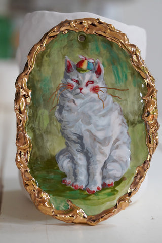 "Propeller Hat" Porcelain Painting 6.8" x 4.6"