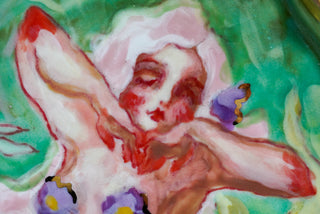 "Mermaid Stretch" 6.1" x 4.5" Porcelain Painting
