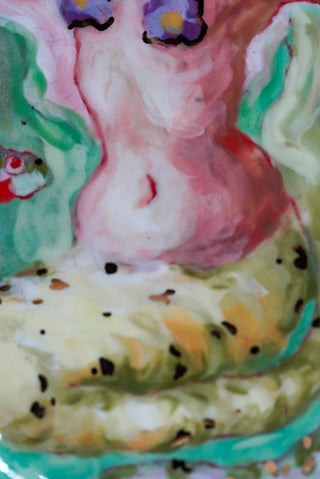 "Mermaid Stretch" 6.1" x 4.5" Porcelain Painting