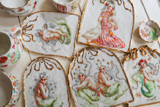 "Siren with Stars" Porcelain Painting